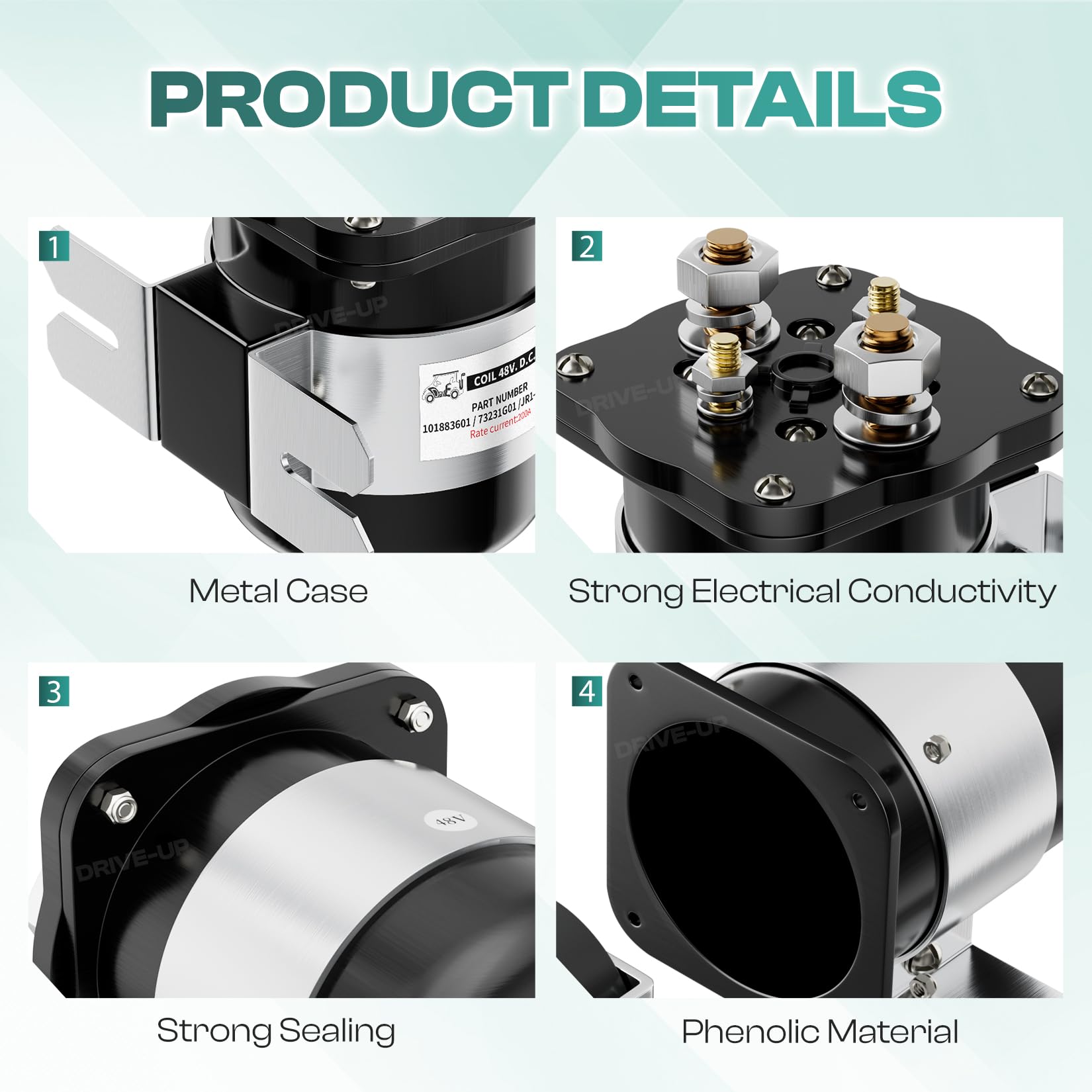 Drive Up EZ-GO compatible 73231G01 solenoid supports Shuttle and Titan models.