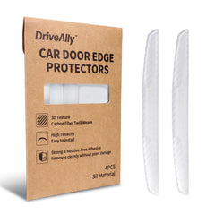 DriveAlly 6-inch door edge protector with 3D carbon fiber texture shields car panels from scratches
