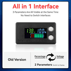 DROK battery monitor with multicolor LCD for quick status checks