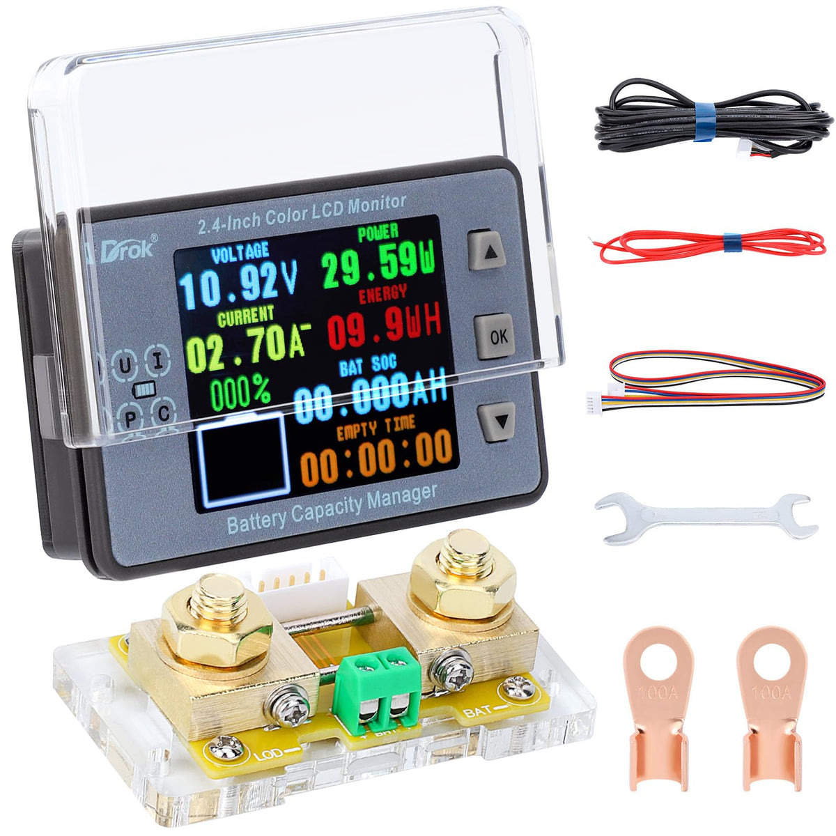 DROK digital multimeter front view with color display for quick readings