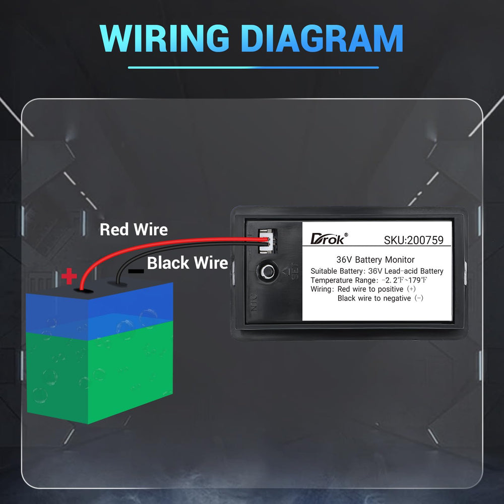 DROK easy-install monitor with programmable voltage percentage