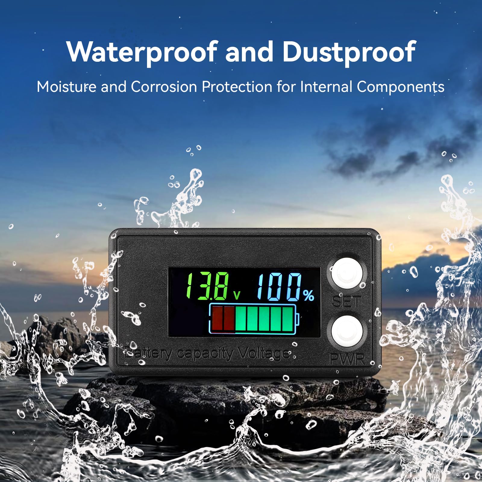 DROK waterproof panel includes reverse polarity protection for safer vehicle use