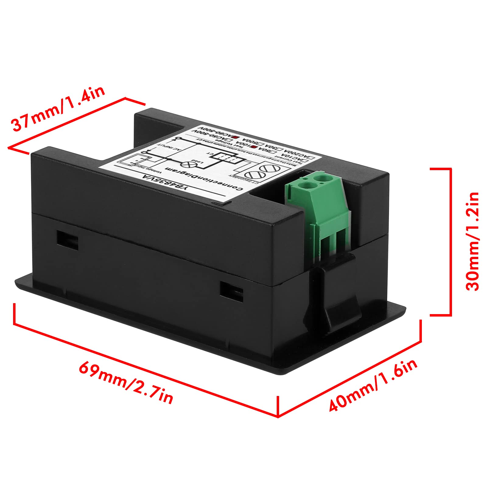 DROK volt amp meter wiring terminals provide safe circuit connections.
