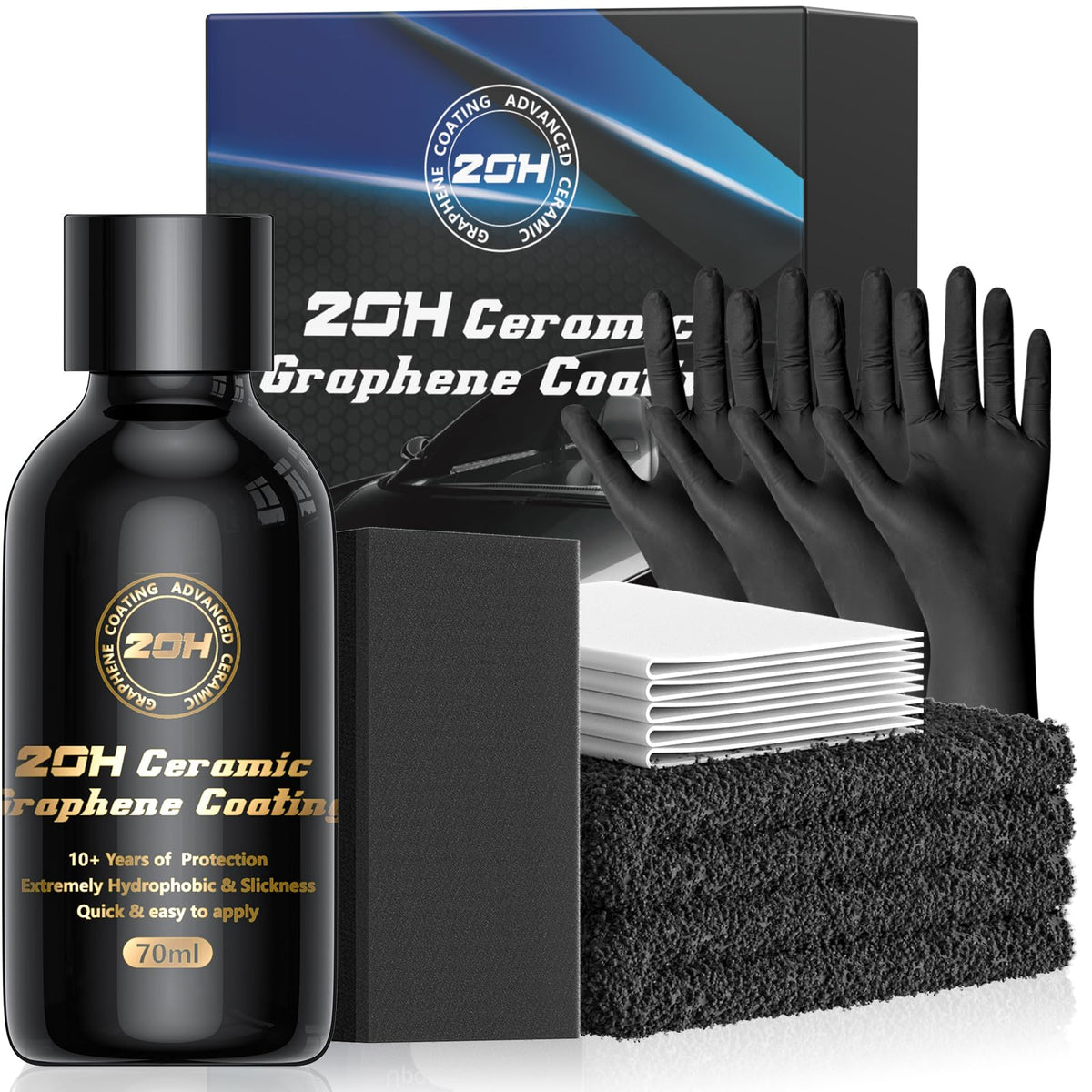 DRONAR 20H graphene coating bottle ready for professional car detailing with long-lasting protection