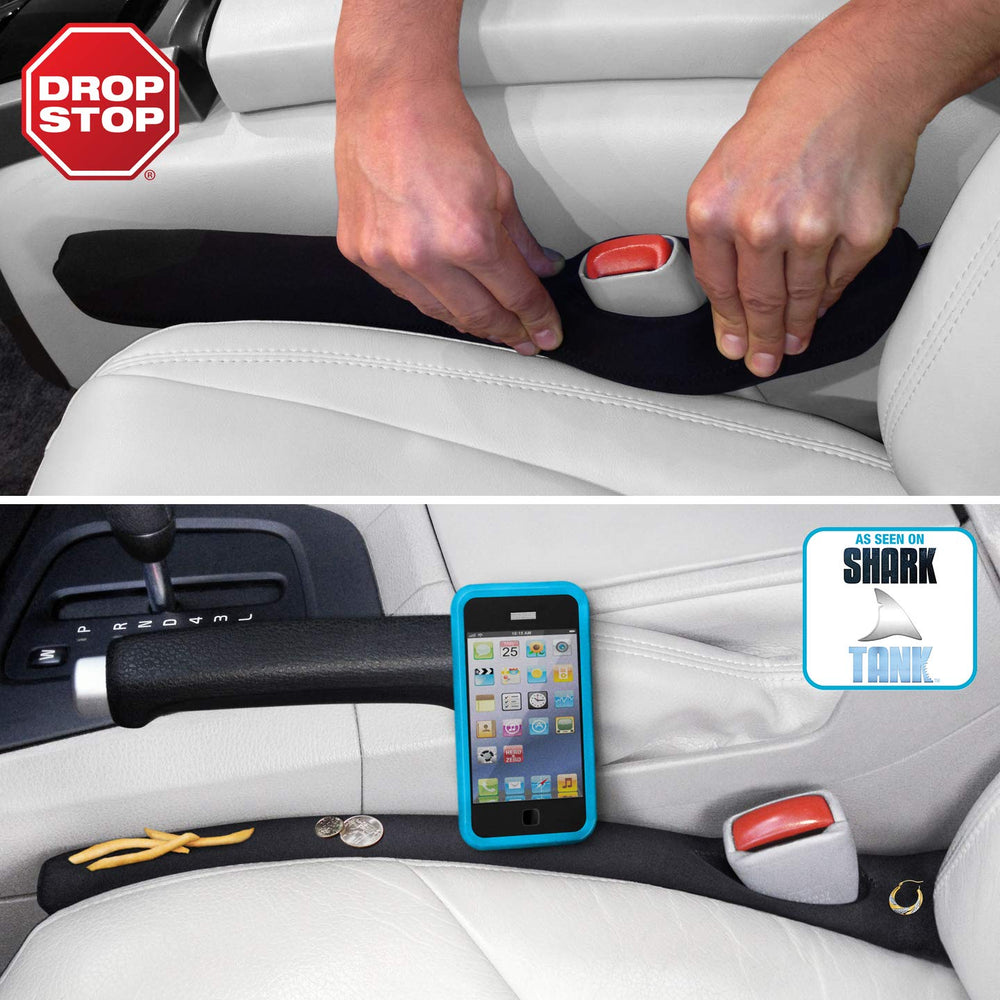 Drop Stop shows full gap coverage around the belt catch for a tidy cabin.