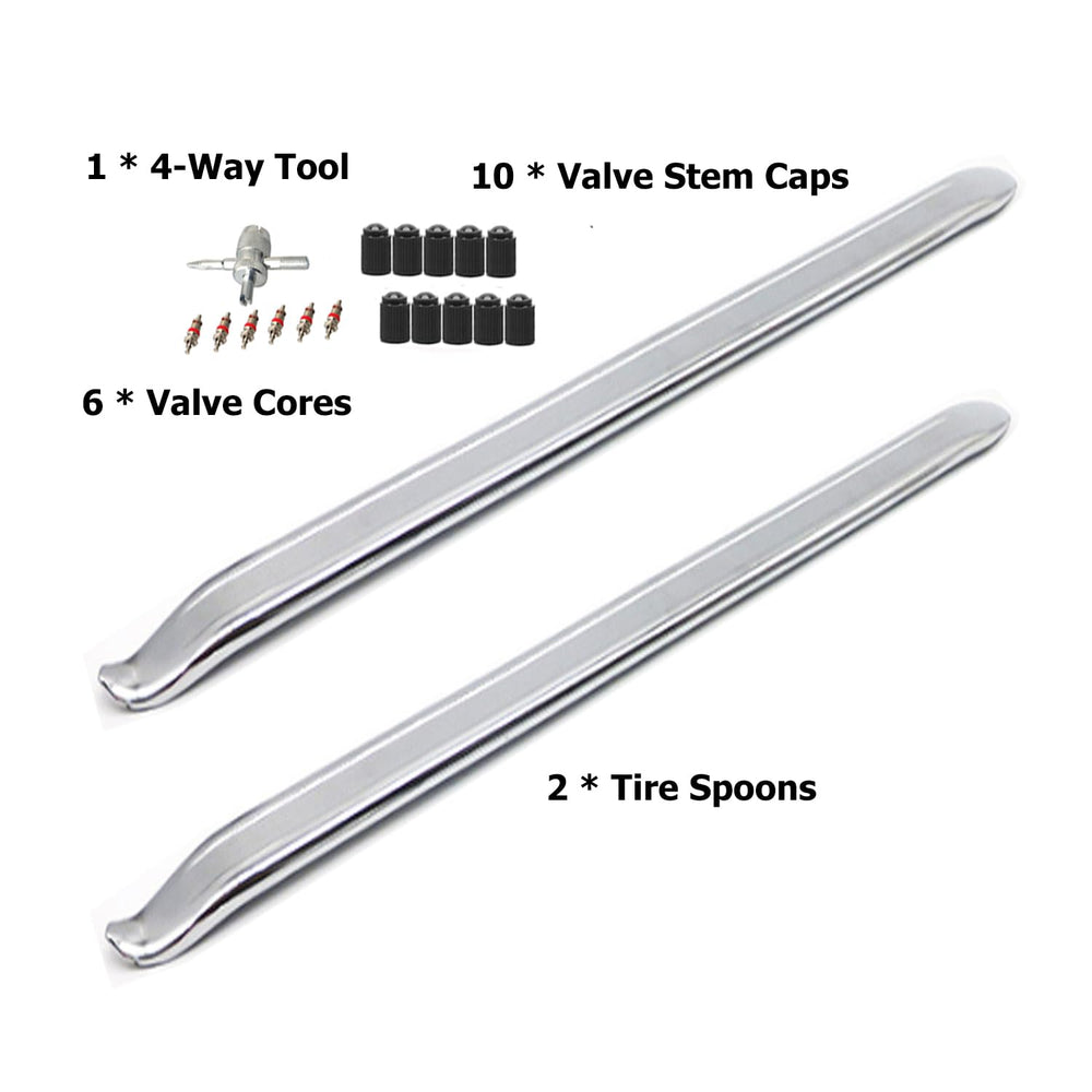 Dr.Roc 11.8-inch tire spoons enable smooth bead seating on small tires.