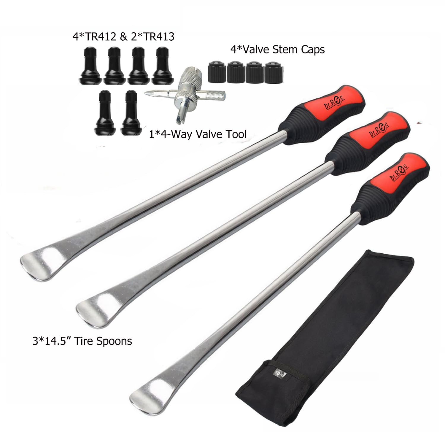 Dr.Roc tire spoon easy grip handle for comfortable tire work.