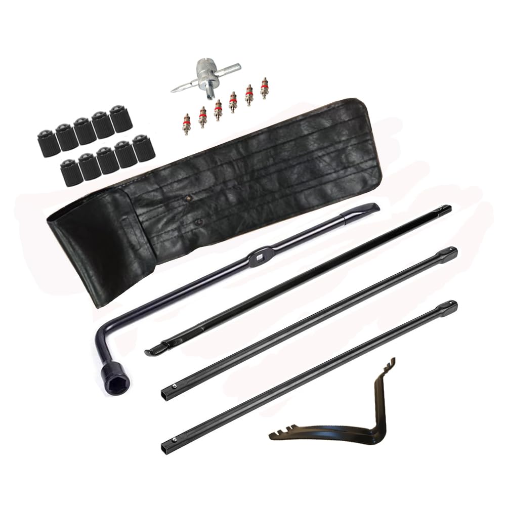 Dr.Roc spare tire lug wrench kit bag keeps tools organized for roadside emergencies.