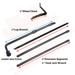Dr.Roc spare tire lug wrench kit wrench features sturdy construction for reliable lug nut turns.