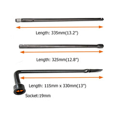 Dr.Roc extension rod 325mm-2 offers flexible reach during tire maintenance.