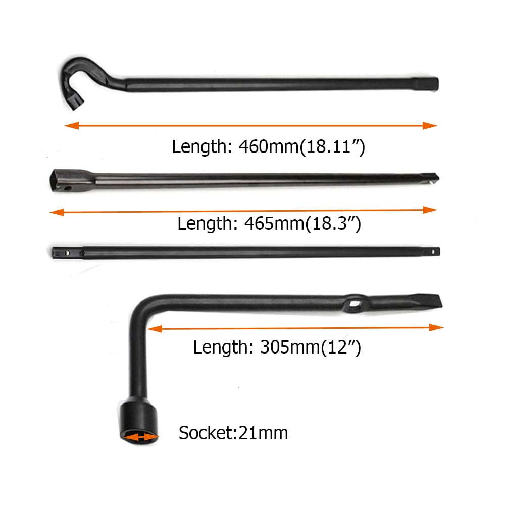 Dr.Roc spare tire kit hook segment helps secure the spare during removal.