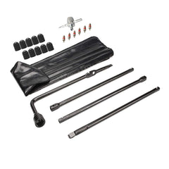 Dr.Roc spare tire tool kit in a compact case for organized roadside storage.