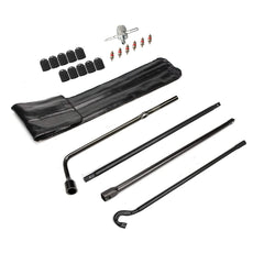 Dr.Roc spare tire tool kit with lug wrench for quick tire changes.