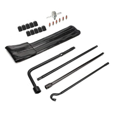 Dr.Roc spare tire kit lug wrench ready for quick Tacoma tire changes.