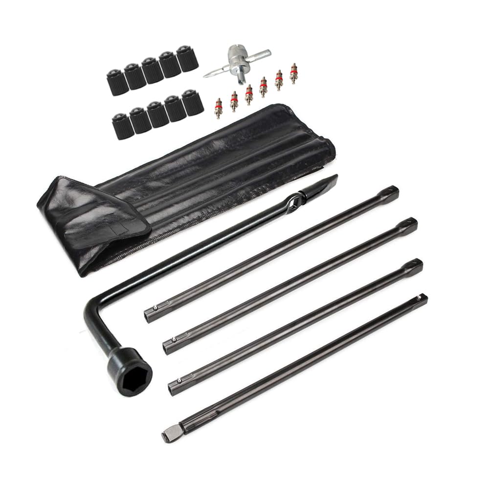 Dr.Roc spare tire tool kit wheel lug wrench for quick roadside tire changes.