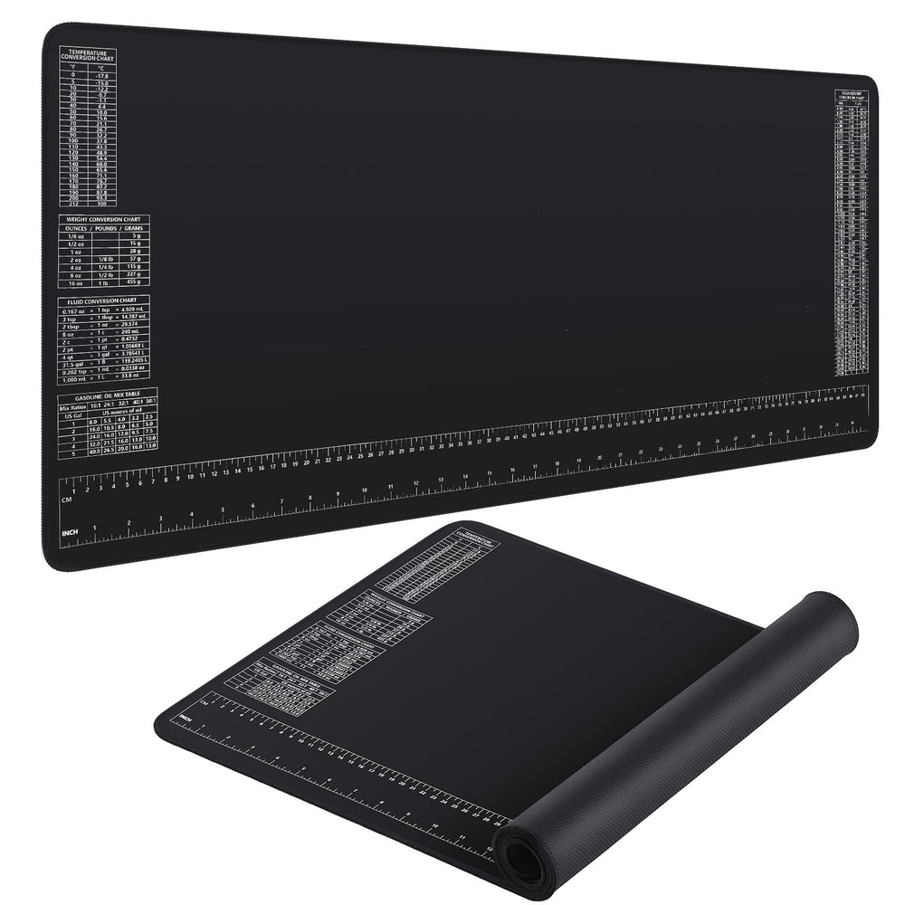 Drydiet neoprene mat with ruler and charts for quick desk measurements