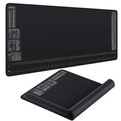 Drydiet neoprene mat with ruler and charts for quick desk measurements