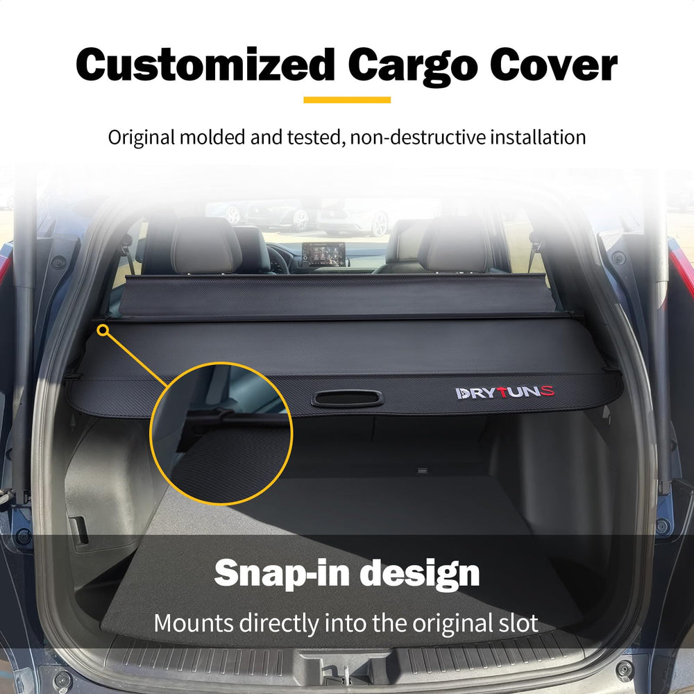Drytuns cargo cover extension shows extra upper storage space