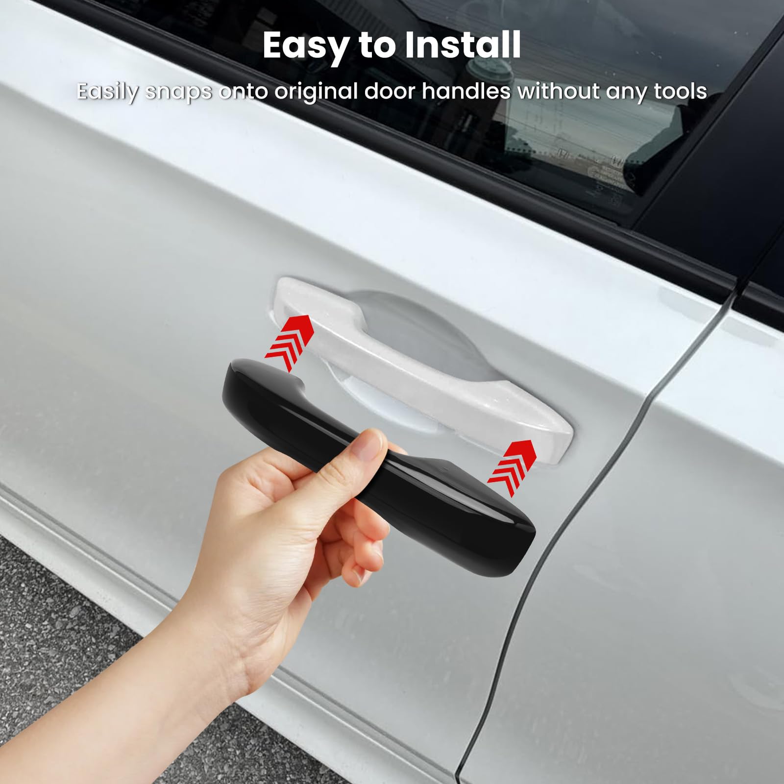 Drytuns door handle cover on Civic 2022 front-right adds sleek, sporty look.