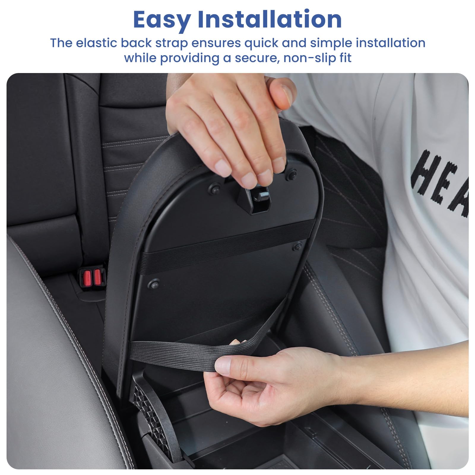 Drytuns RAV4 center console cover stitching detail for durability.