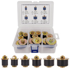 Dsnaduo neoprene expansion plugs set with six sizes for flexible sealing.