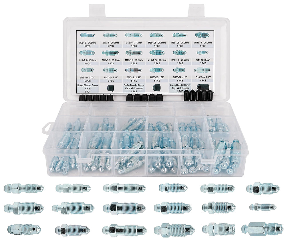DSNADUO bleeder screw kit 90pcs for SAE and metric brakes, replacement-ready