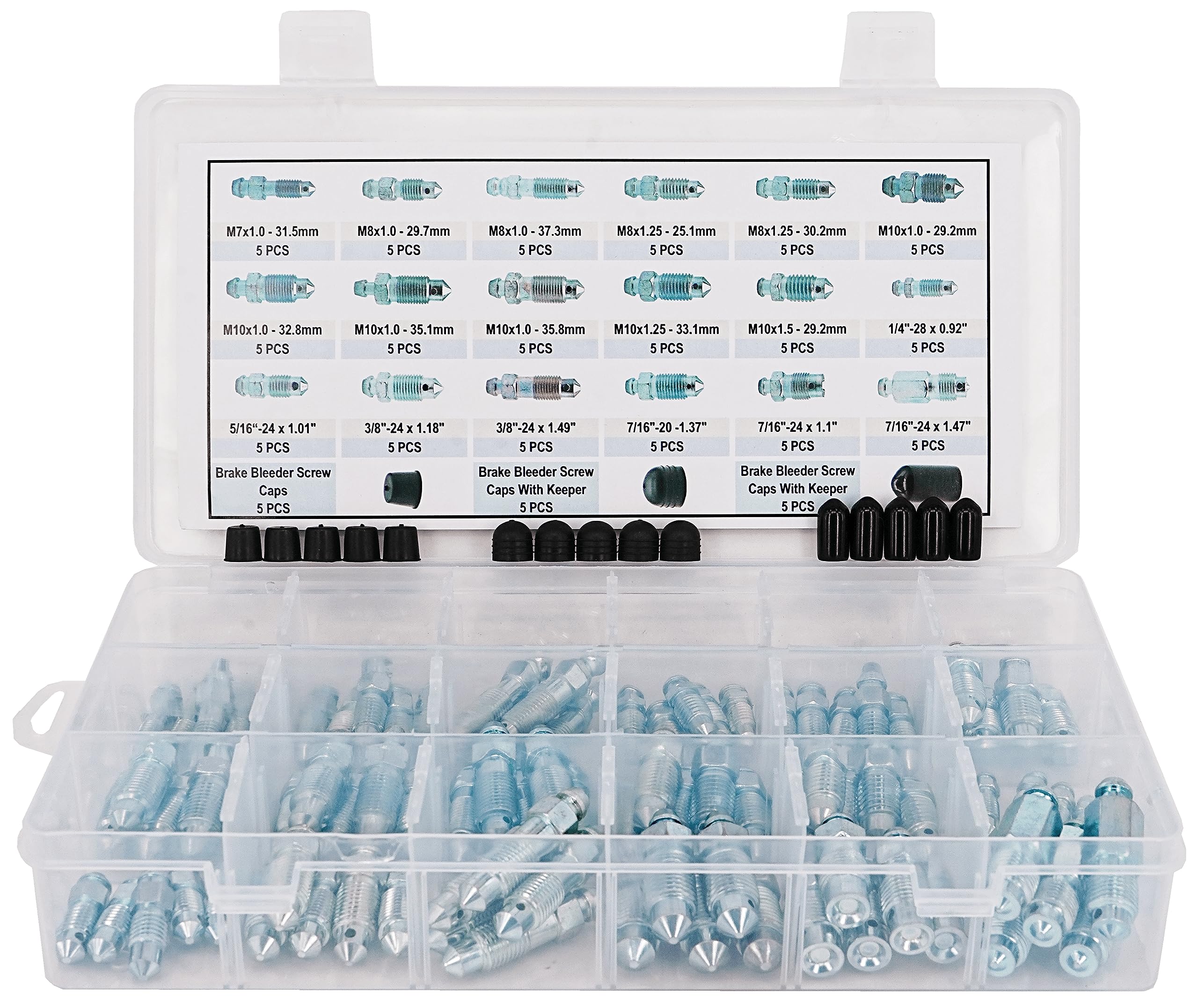 DSNADUO size guide images to match bleeder screws quickly