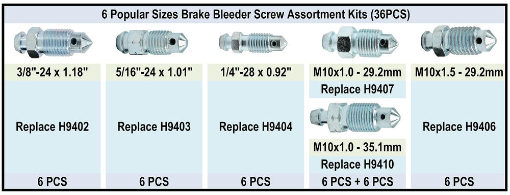 Dsnaduo 5/16-24 screws set for quick brake bleed operations.
