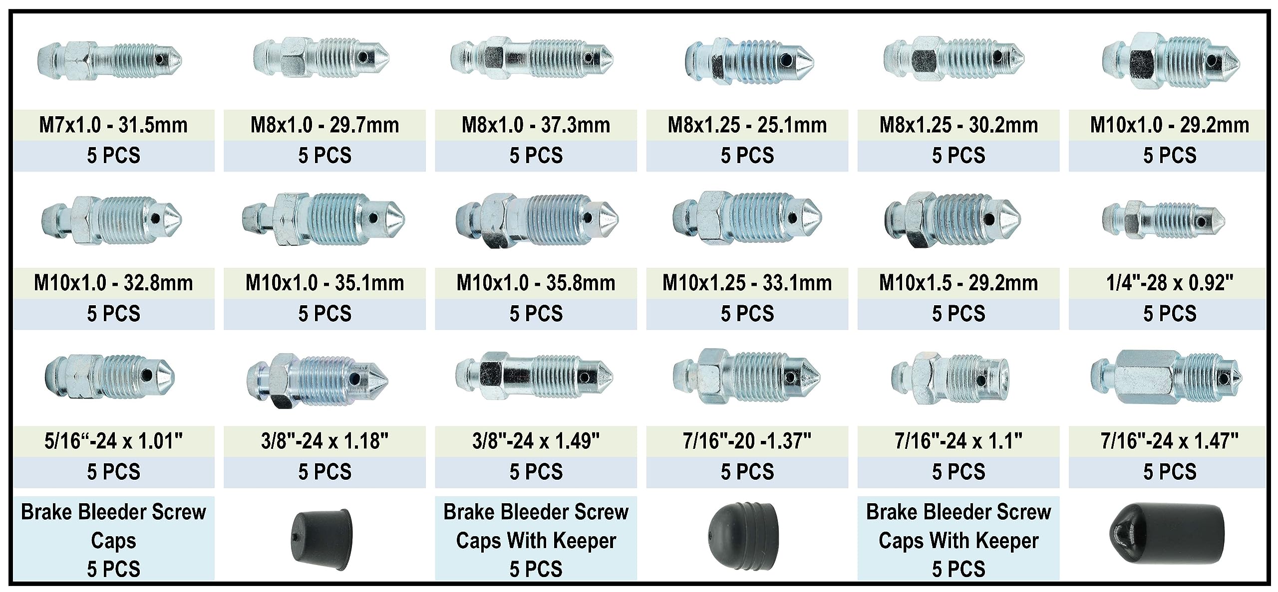 DSNADUO brake screws collection for sizes M7 to M10, versatile compatibility
