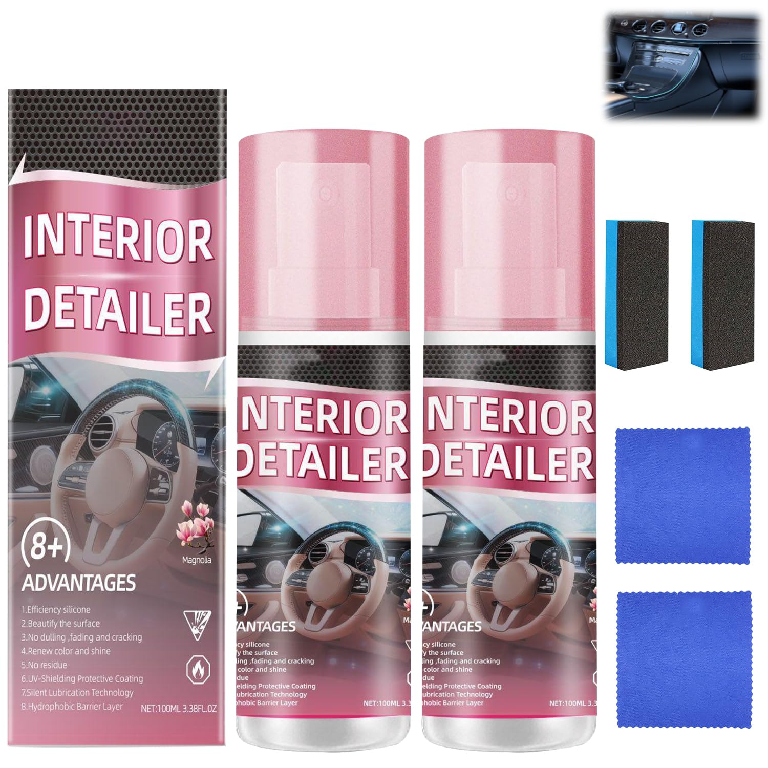 Dssuoa interior detailer spray bottle cleans dirt for a fresher cabin.