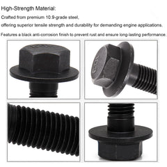 Dsxulxn bolt with black anti-corrosion coating resists wear and rust.