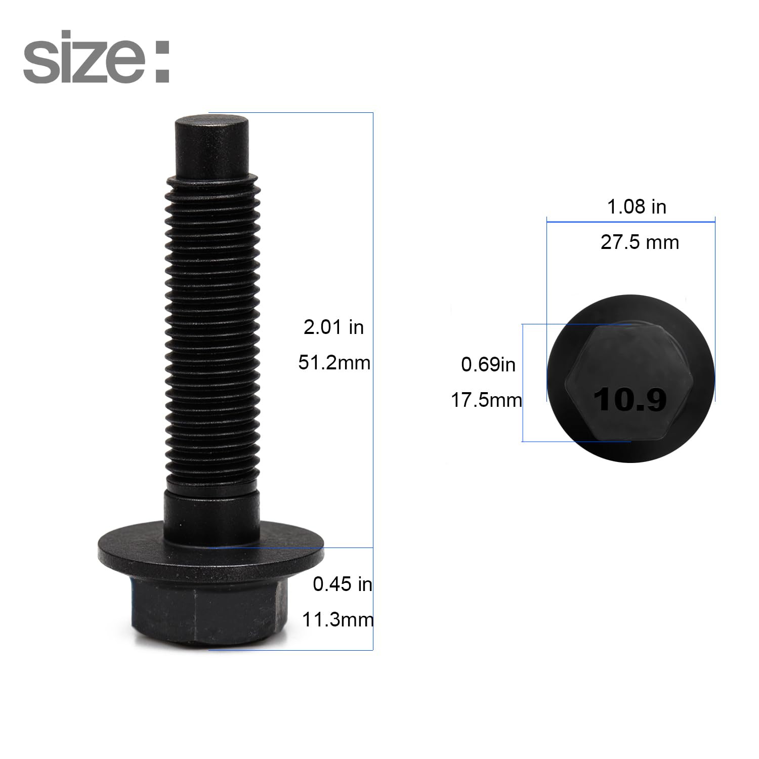 Dsxulxn harmonic balancer bolt shows proper fit for reliable engine assembly.