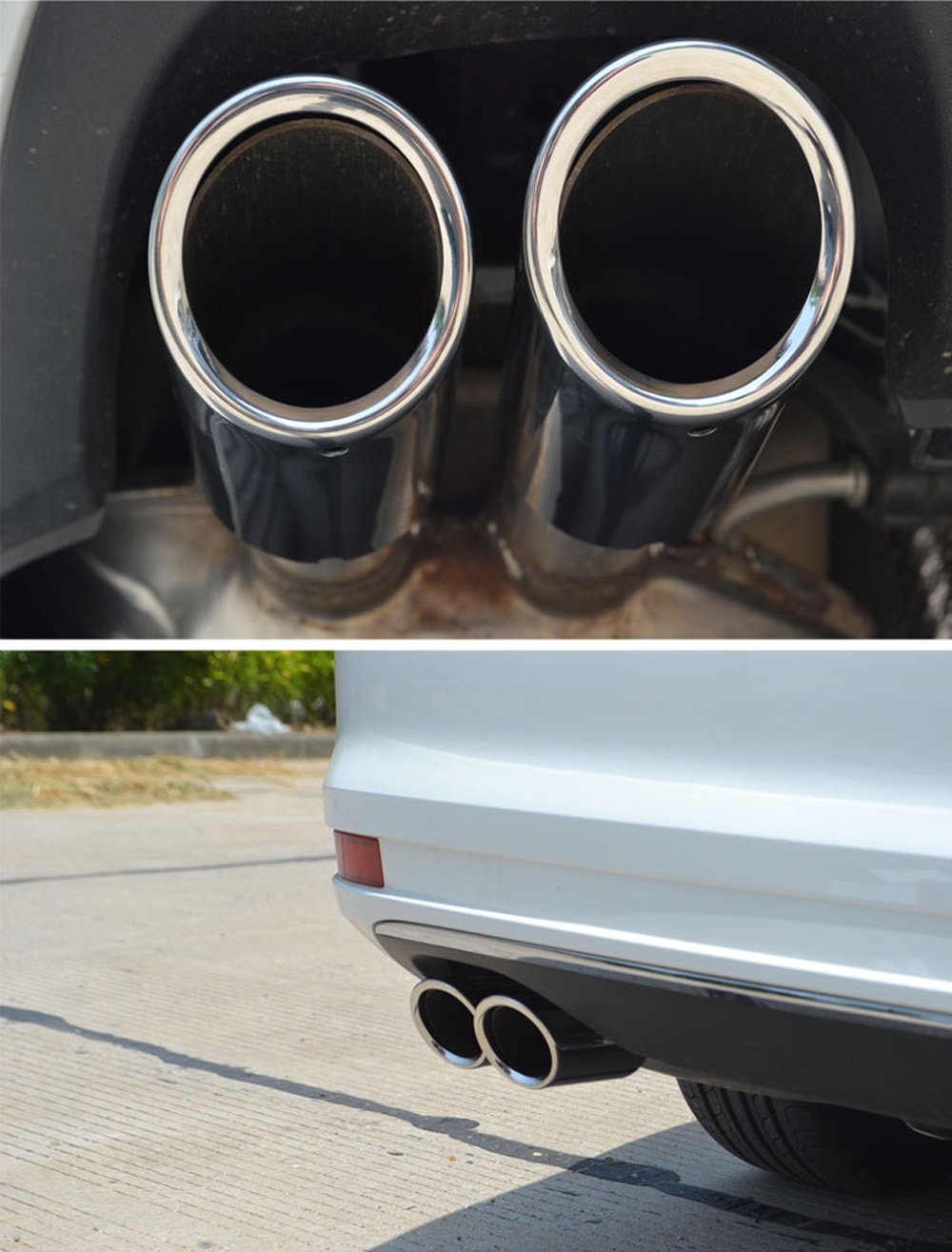 Dsycar exhaust tips durability from 304 stainless steel for long lasting shine.
