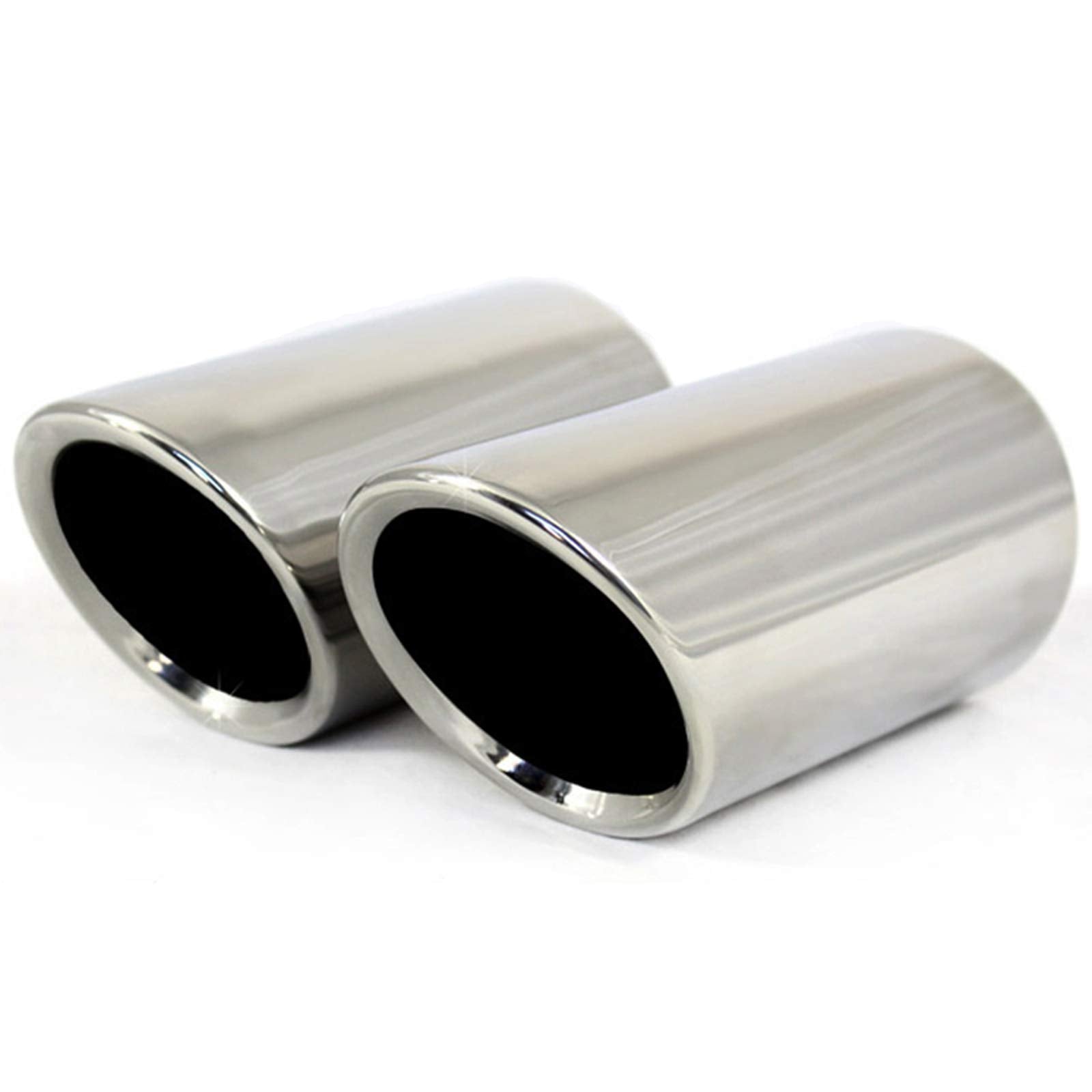 Dsycar exhaust tips on Jetta with a durable silver finish for a refined look.