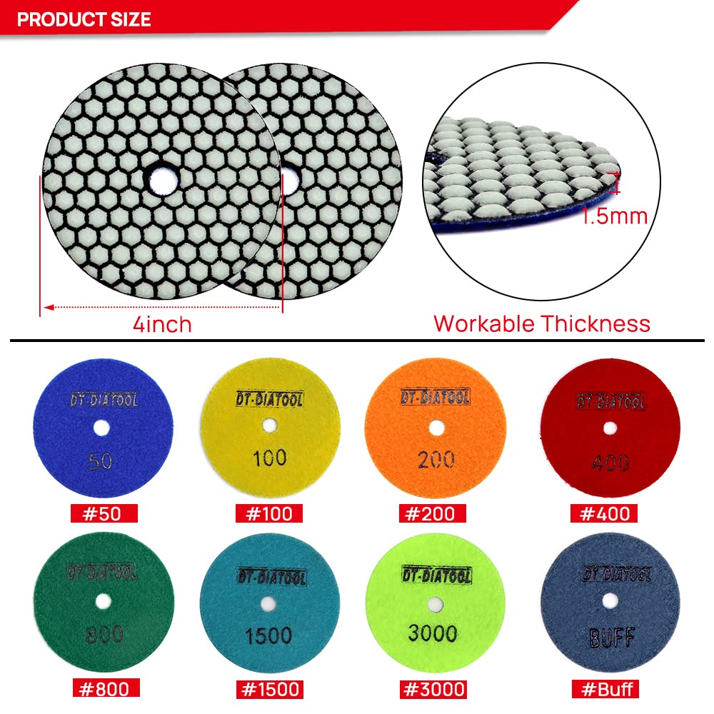 DT-DIATOOL dry diamond pad for granite polishing delivers smooth results.