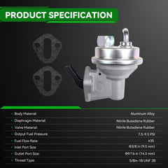 DTMAP aluminum body fuel pump visible in product image, highlighting durable construction.