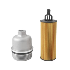 Dtomi aluminum engine oil filter housing cap, main component for secure sealing and easy replacement.