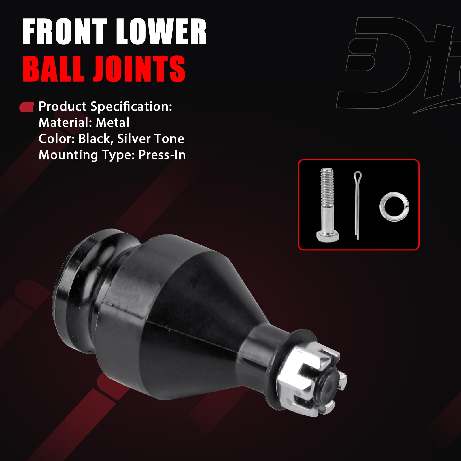 Dtomi front lower ball joint for Baja enhances control and reduces road noise