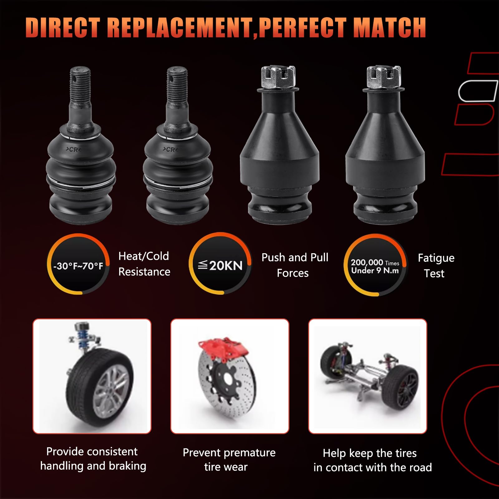 Dtomi front lower ball joint for Legacy supports smooth steering and reduces uneven tire wear