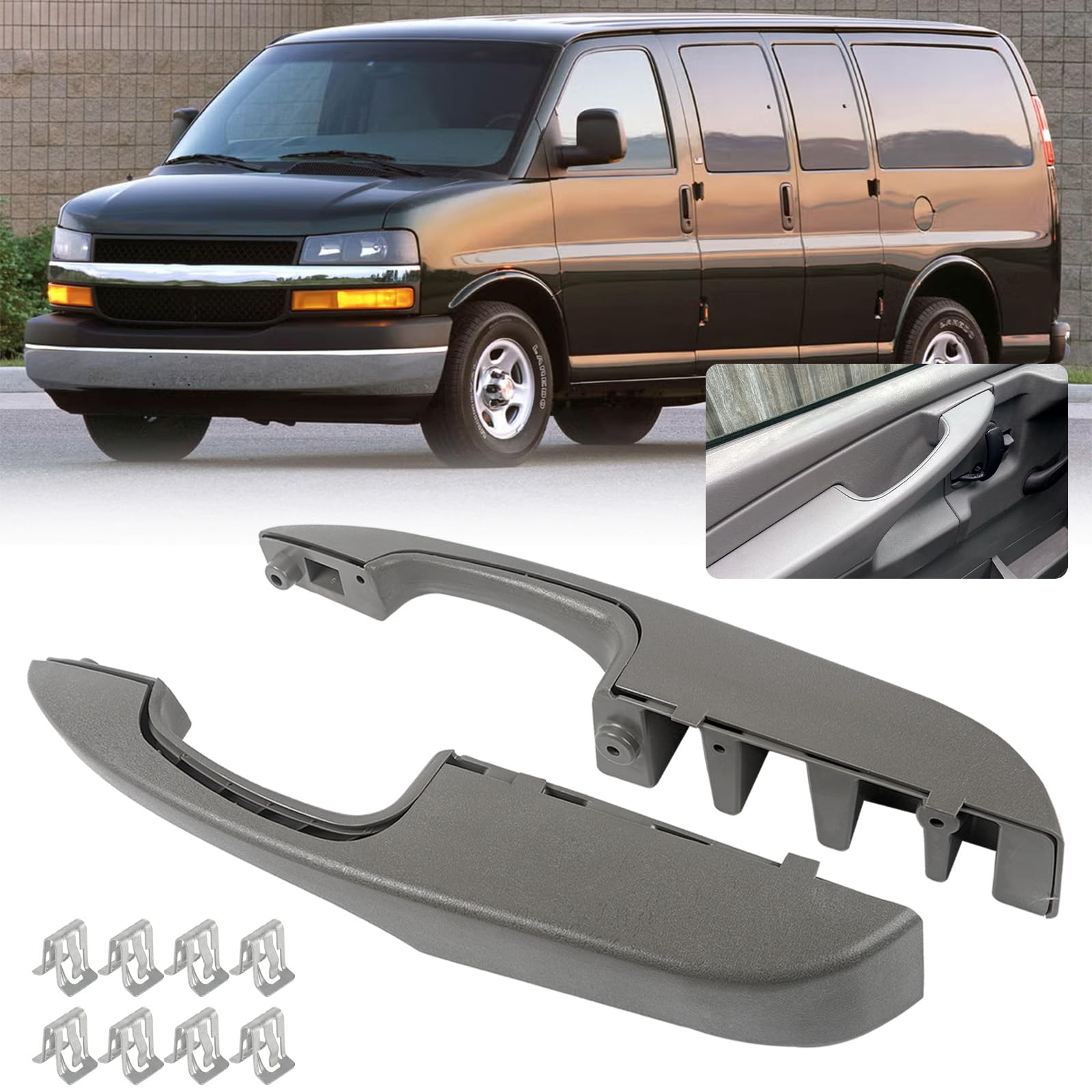Dtomi interior pull handle front-left for Chevy GMC, ergonomic grip for easy door access.