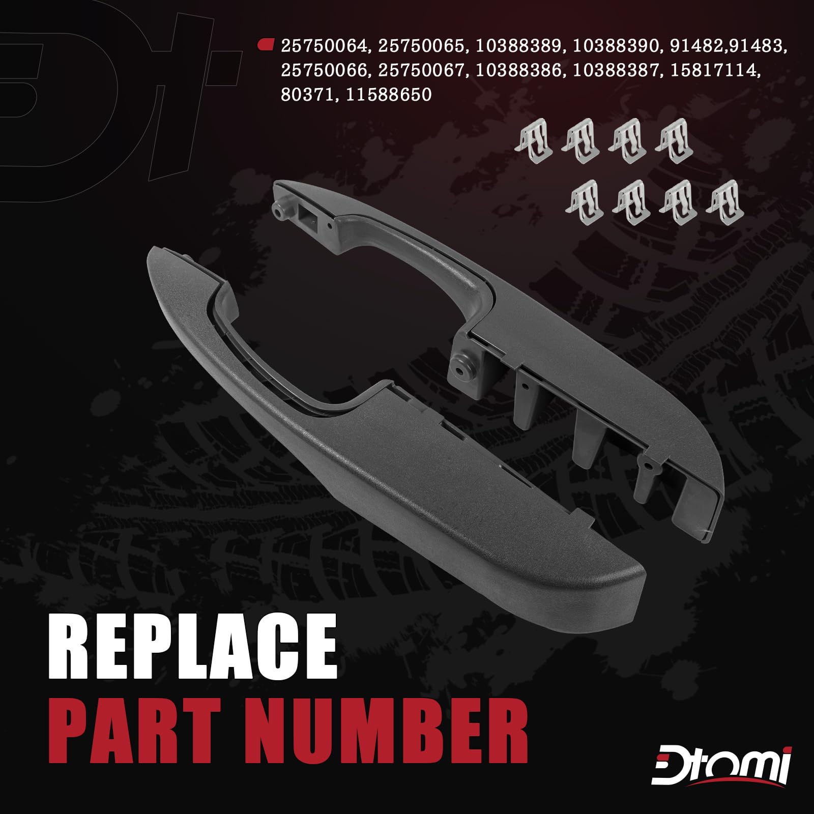 Dtomi interior pull handle front-right for Chevy GMC, durable and smooth operation.