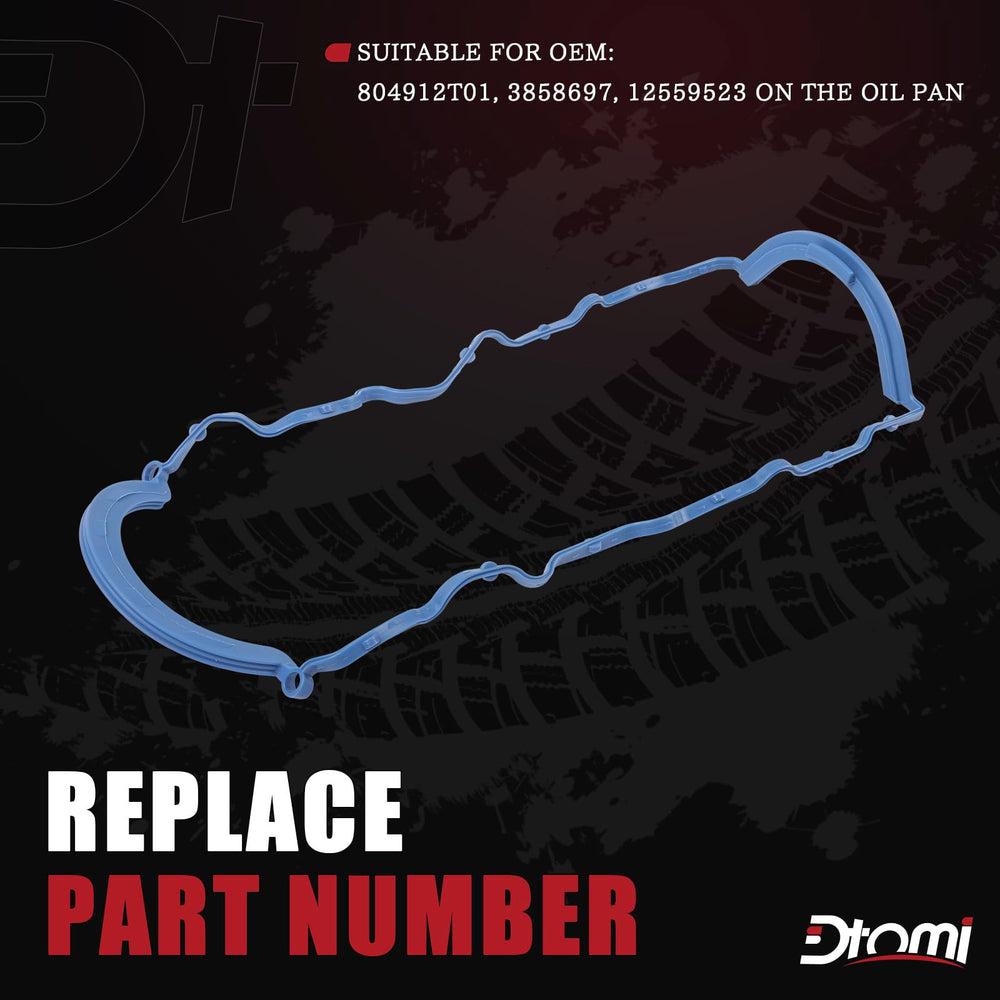 Dtomi oil pan gasket compatibility list helps identify matching Chevy and GMC models.