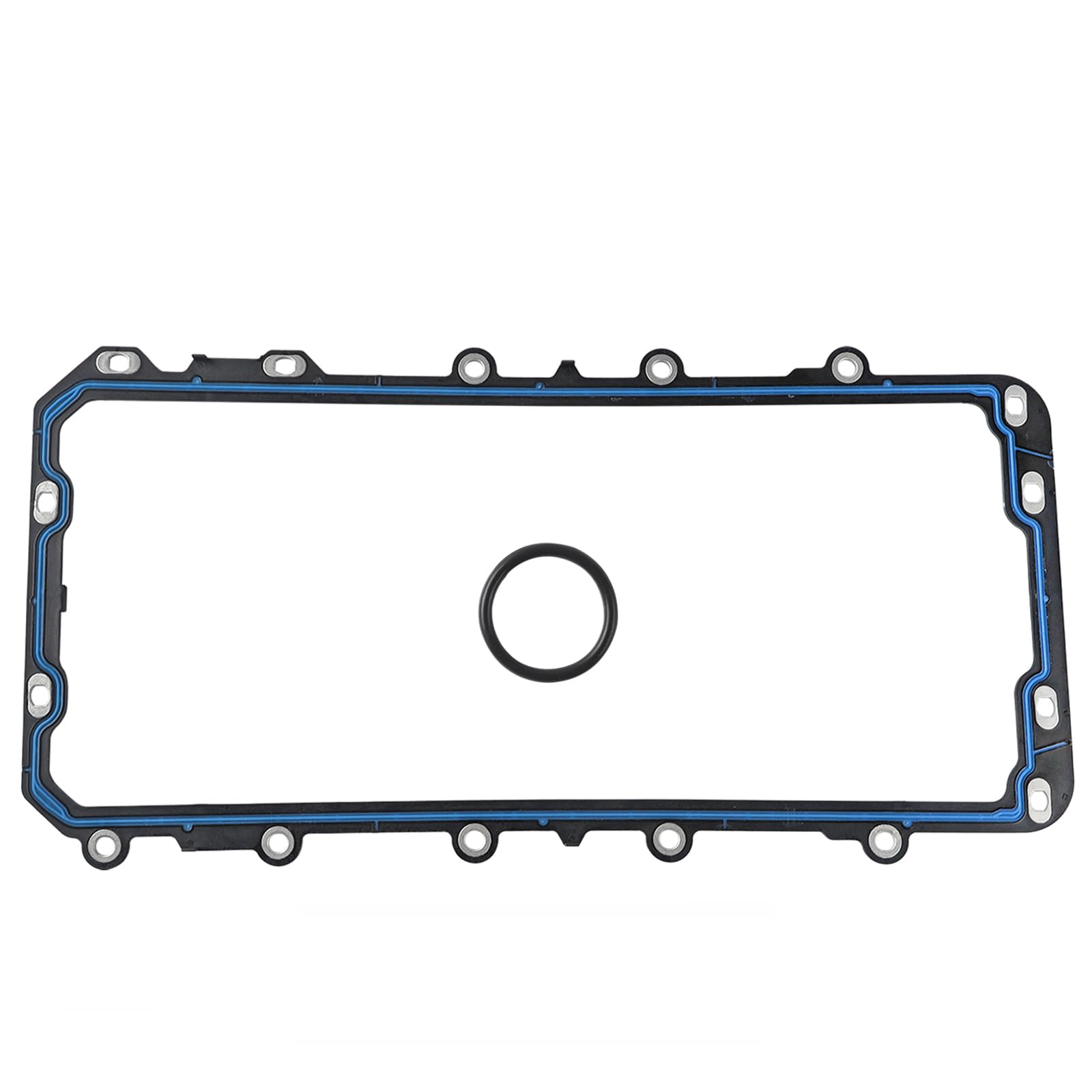 Dtomi oil pan gasket installation guide close-up shows a precise seal for leak prevention.
