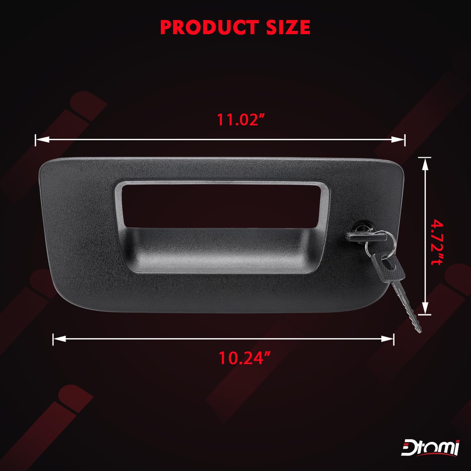 Dtomi tailgate handle built with durable materials to withstand daily cargo handling.