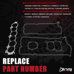 Dtomi upper intake plenum gasket set optimized for easy installation and strong leak prevention.