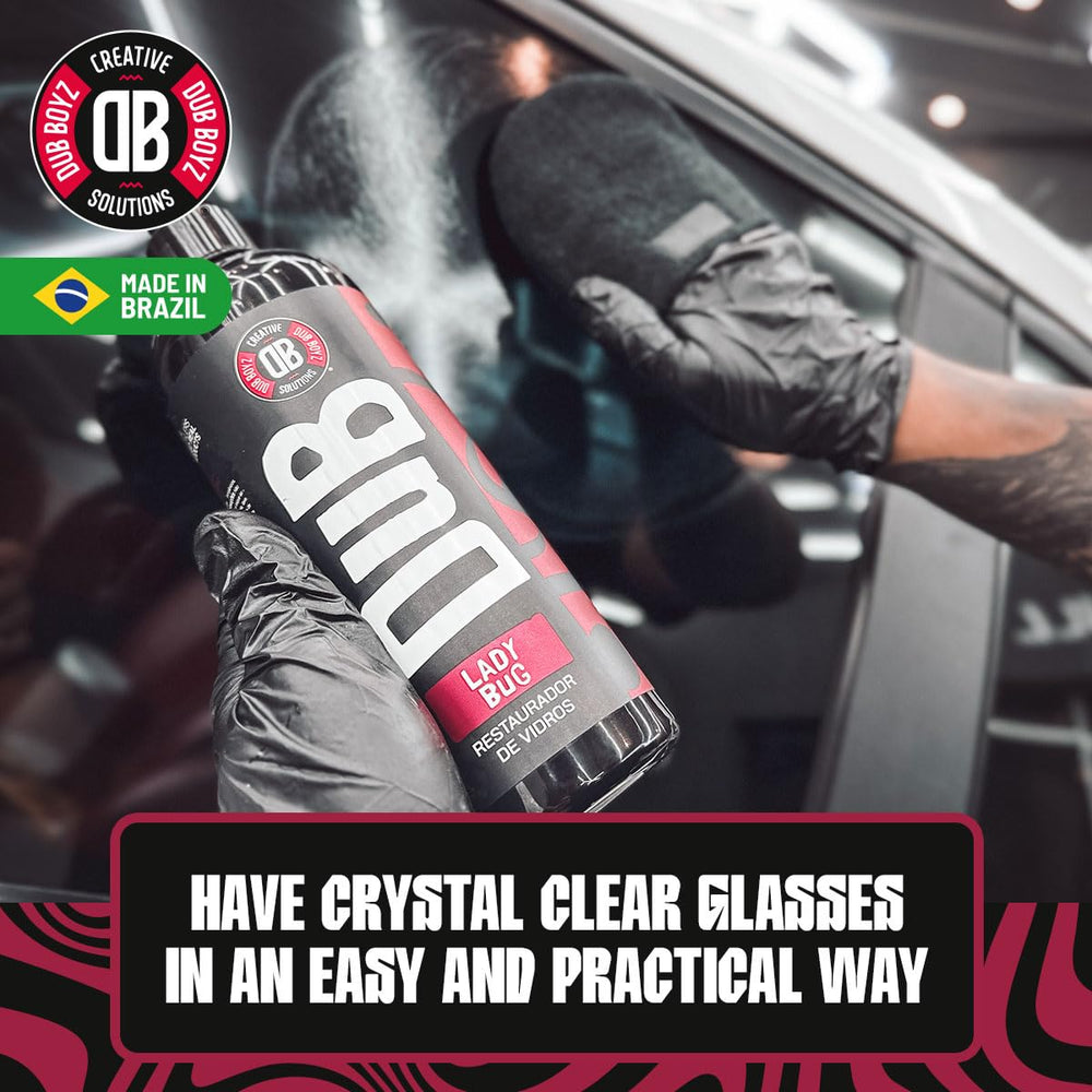 DUB BOYZ spray-action bottle cleans glass without streaks