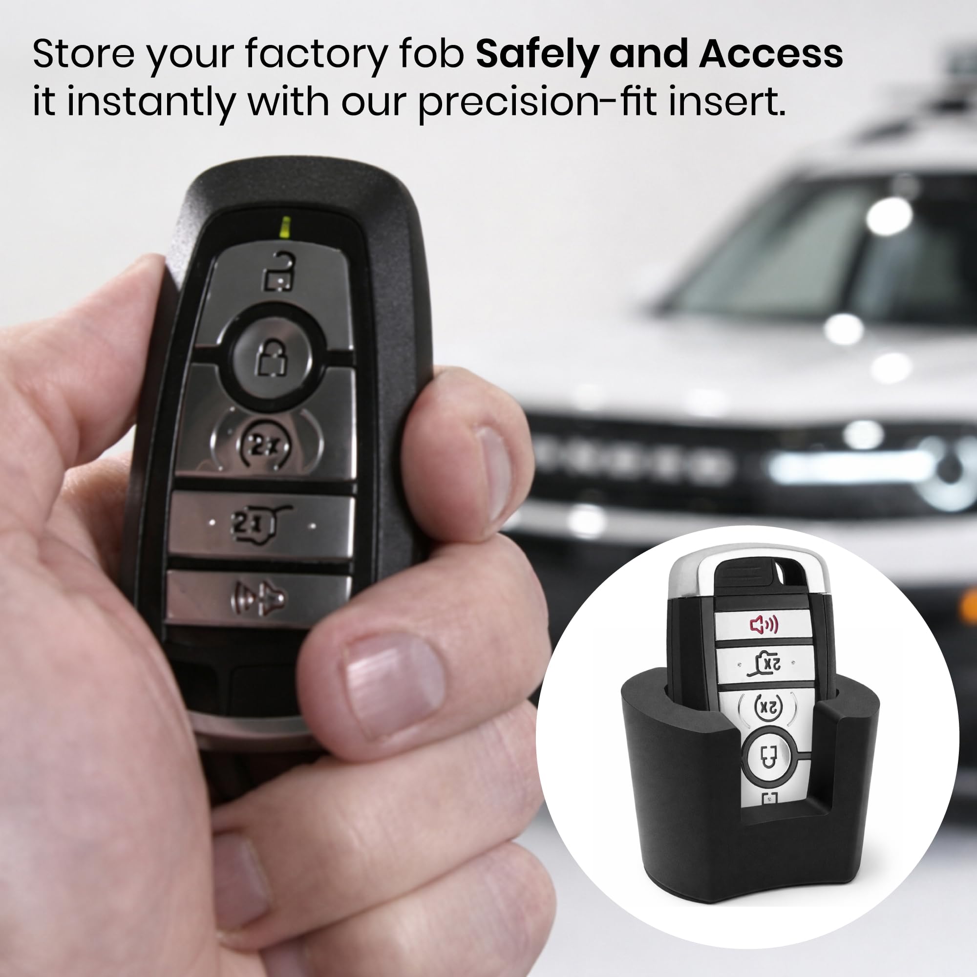 Bronco Sport interior accessory offers sleek key storage during drives.