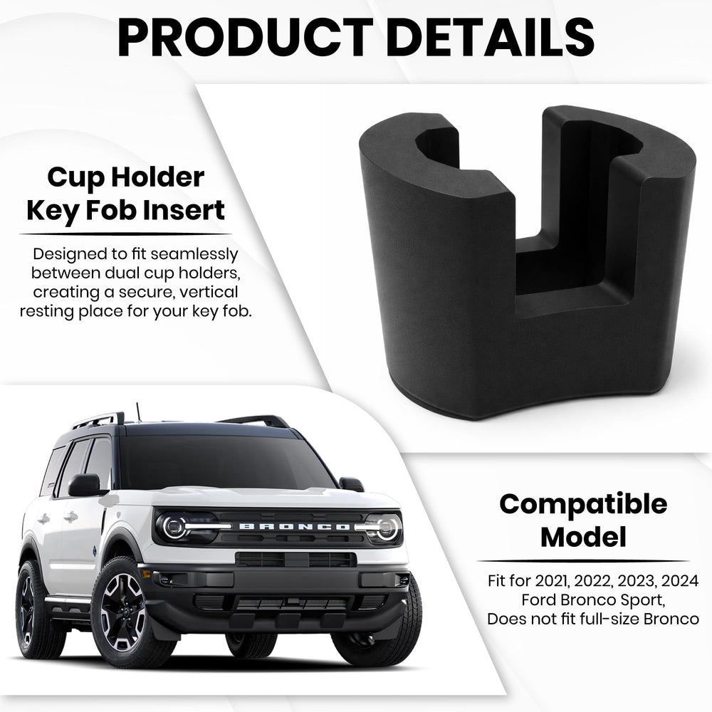 Bronco Sport key organizer with vertical storage prevents fob loss in cabin.