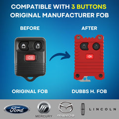 Dubbs Hardware Ford key fob case with 4-button red fob for protection