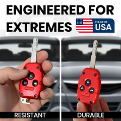 Dubbs Hardware Honda key fob shell shown with seamless fit on a Honda fob.